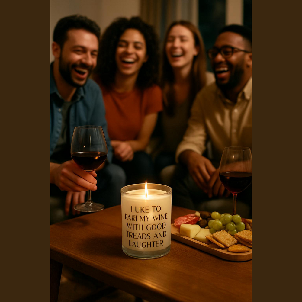 ($8) Wine, Friends & Laughter Candle